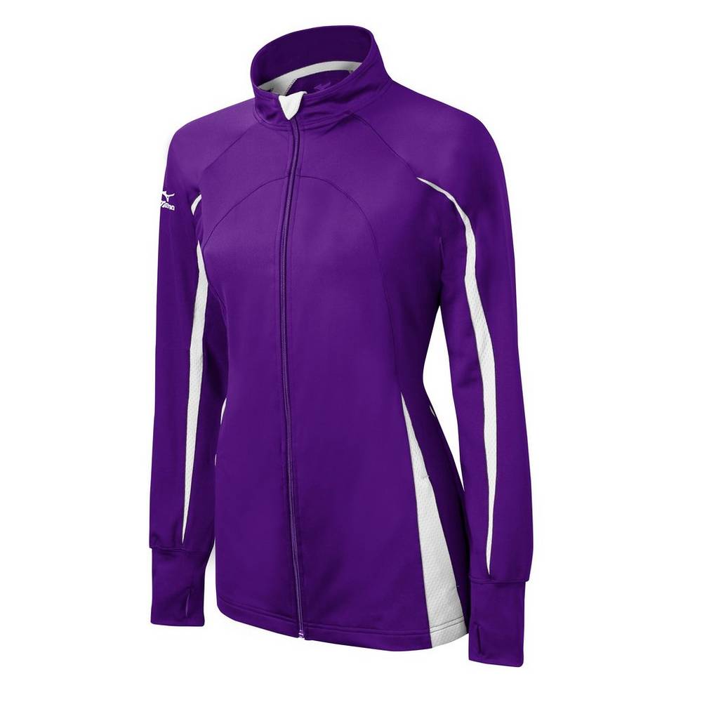 Mizuno Elite 9 Focus Full-Zip - Bayan Mont - Mor/Beyaz Türkiye (MKXYOP-109)